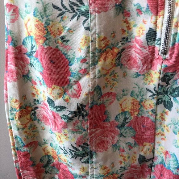 As U Wish Floral Denim Strapless Mini a Dress - Picture 7 of 7